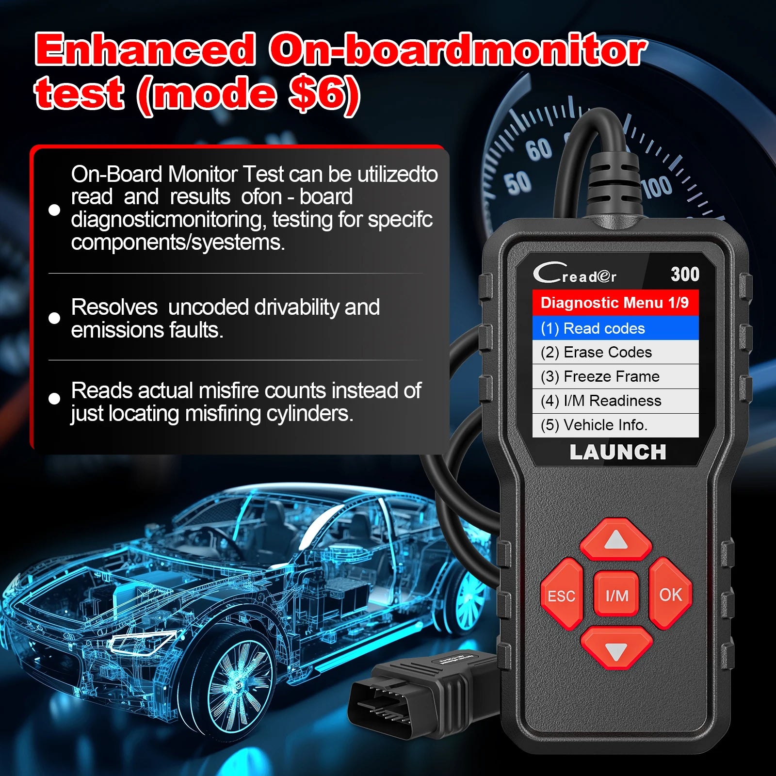 ifetime Free LAUNCH X431 CR300 Auto Code Reader.