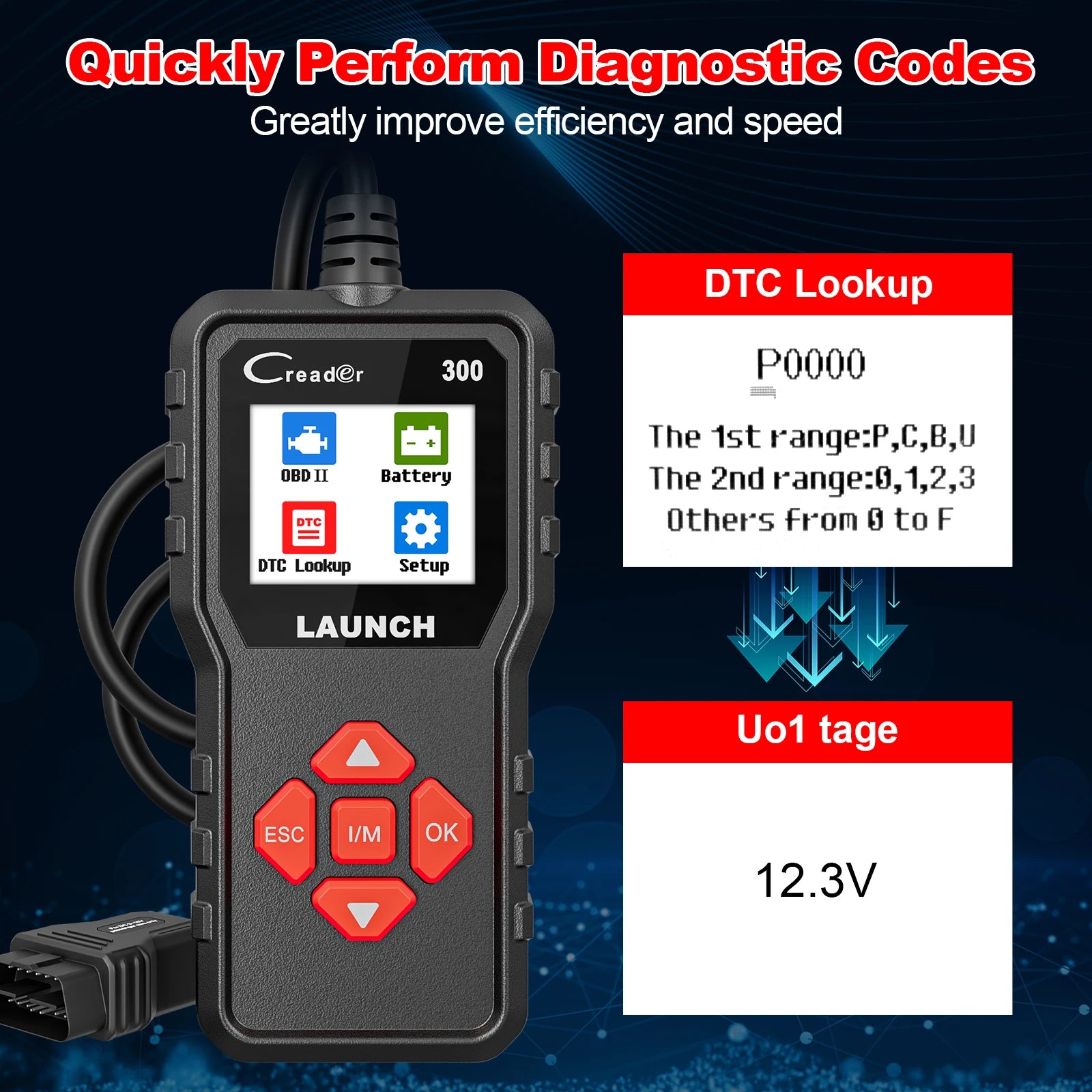 ifetime Free LAUNCH X431 CR300 Auto Code Reader.