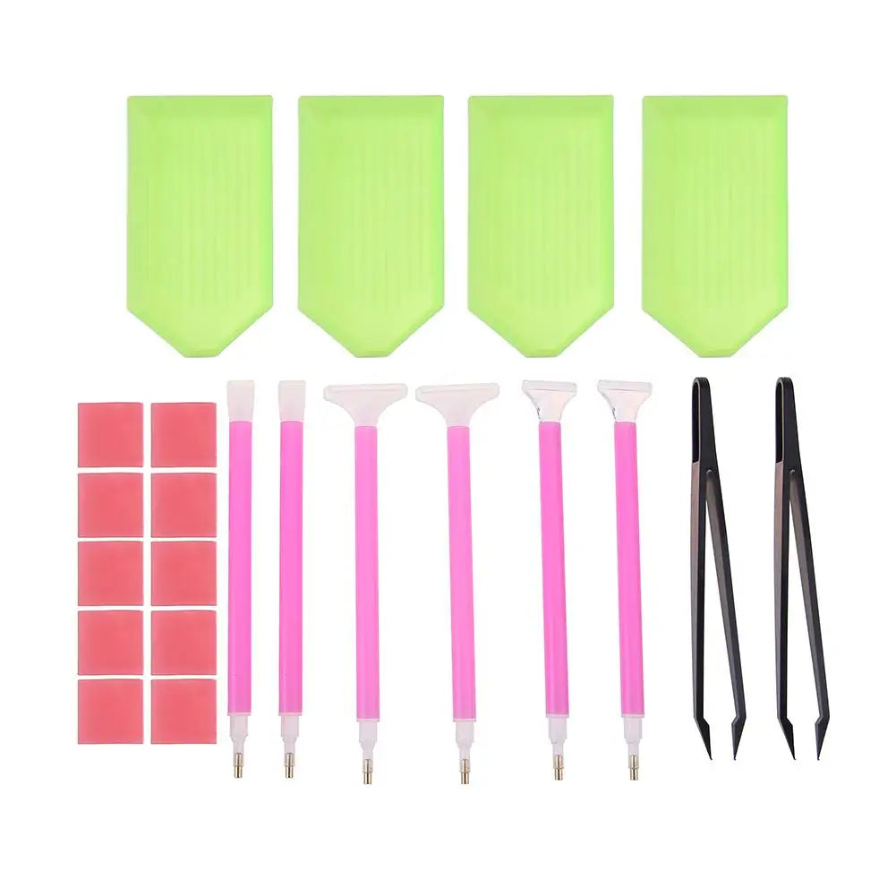 DIY Diamond Painting Tools (Pen, Glue, Tweezers)