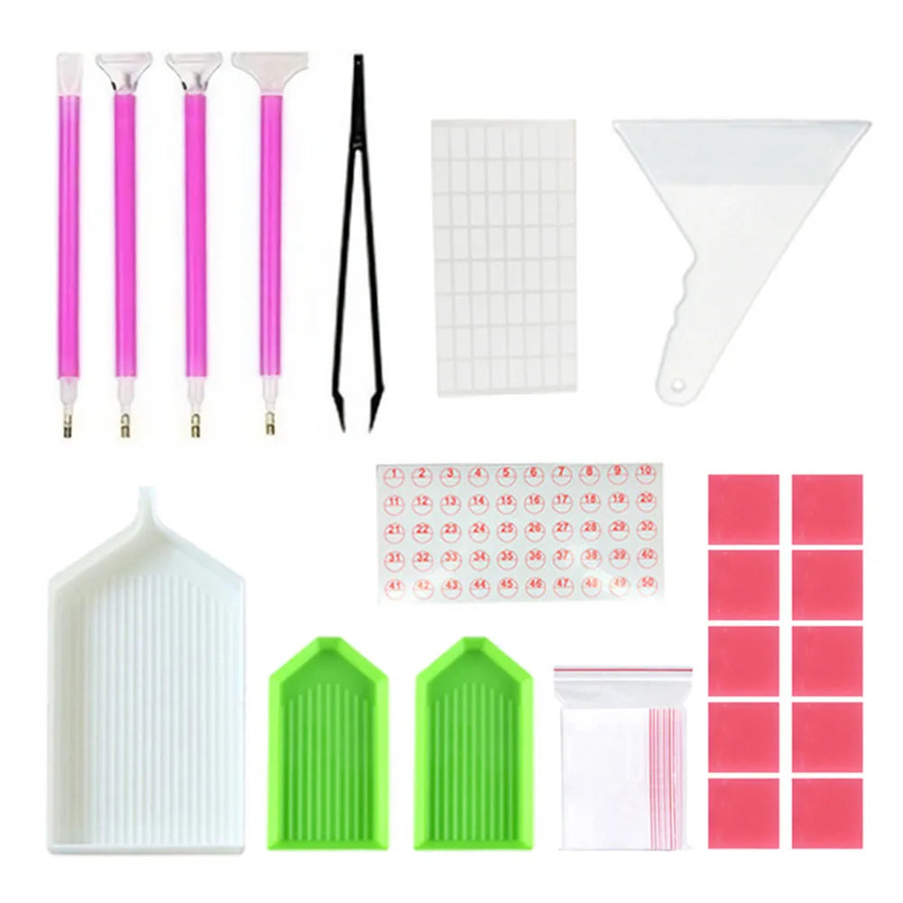 DIY Diamond Painting Tools (Pen, Glue, Tweezers)