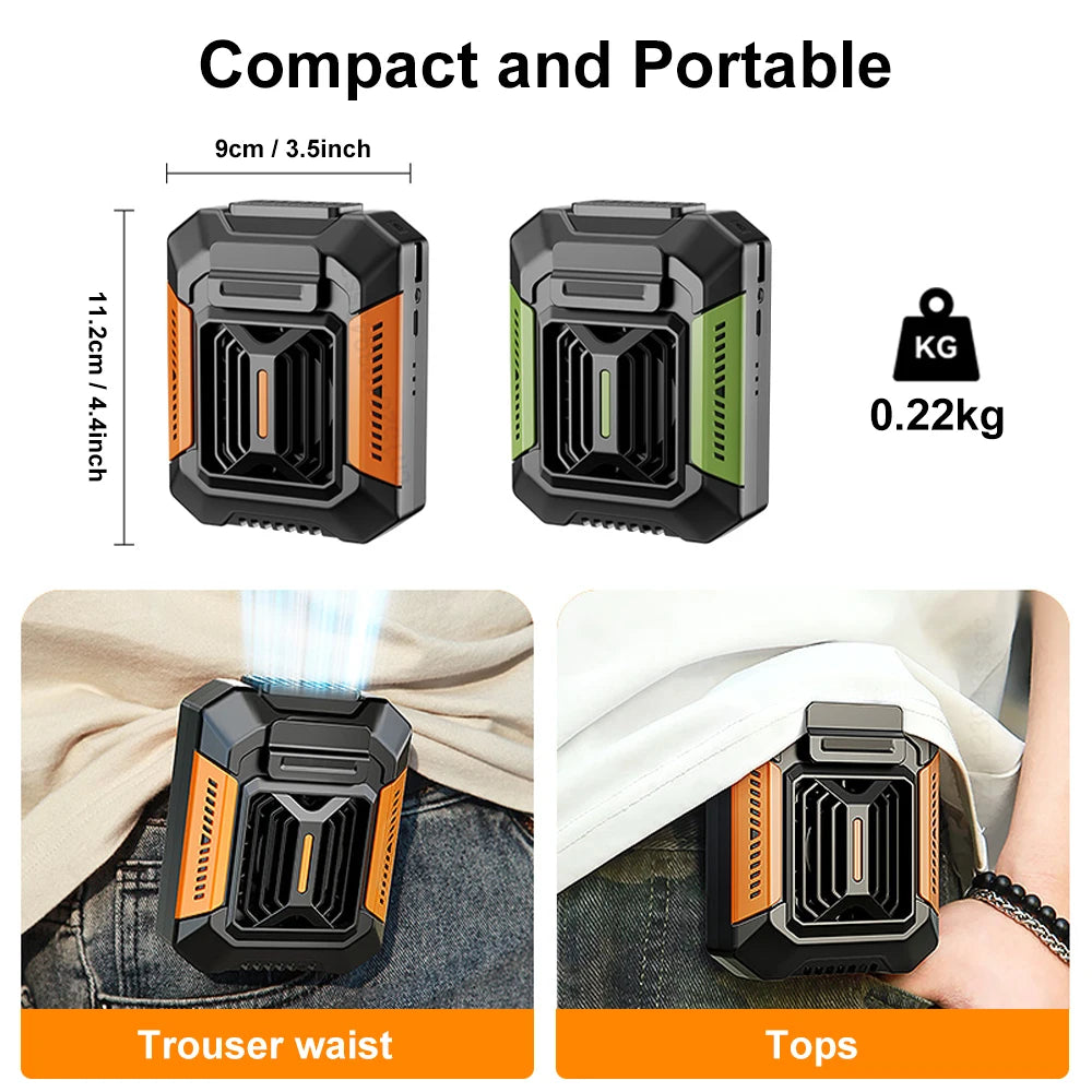 Portable Waist Clip Fan (Mini, USB Rechargeable)