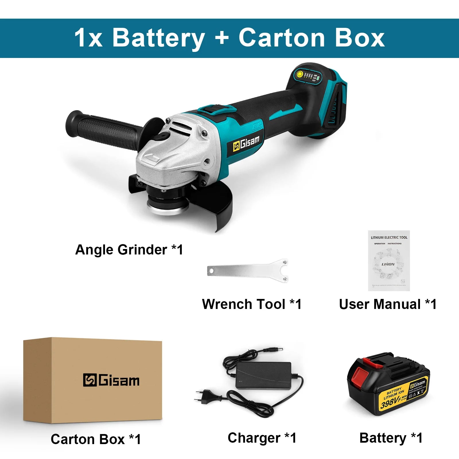 Gisam 125MM Brushless Angle Grinder (M14)