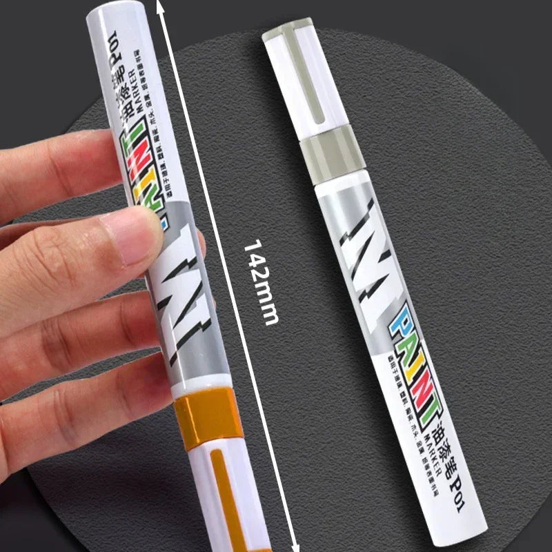 Car paint scratches repair brush pen waterproof water paint marker pen car tire tread care automotive  black white red silver