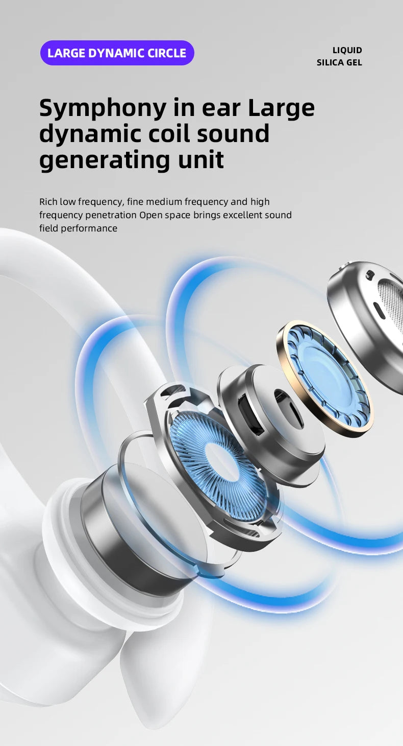 Lenovo LP75 Ture Wireless Headphones TWS Bluetooth 5.3 Noise Reduction Sports Ear Hook HiFi Stereo Waterproof Gaming Earphones