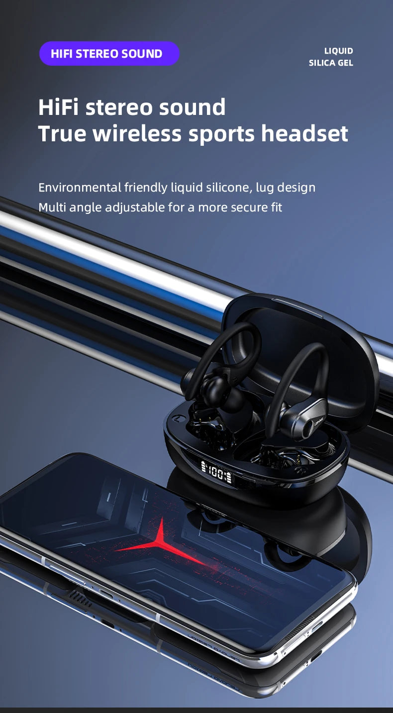 Lenovo LP75 Ture Wireless Headphones TWS Bluetooth 5.3 Noise Reduction Sports Ear Hook HiFi Stereo Waterproof Gaming Earphones