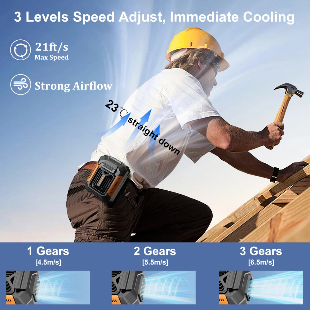 Portable Waist Clip Fan (Mini, USB Rechargeable)