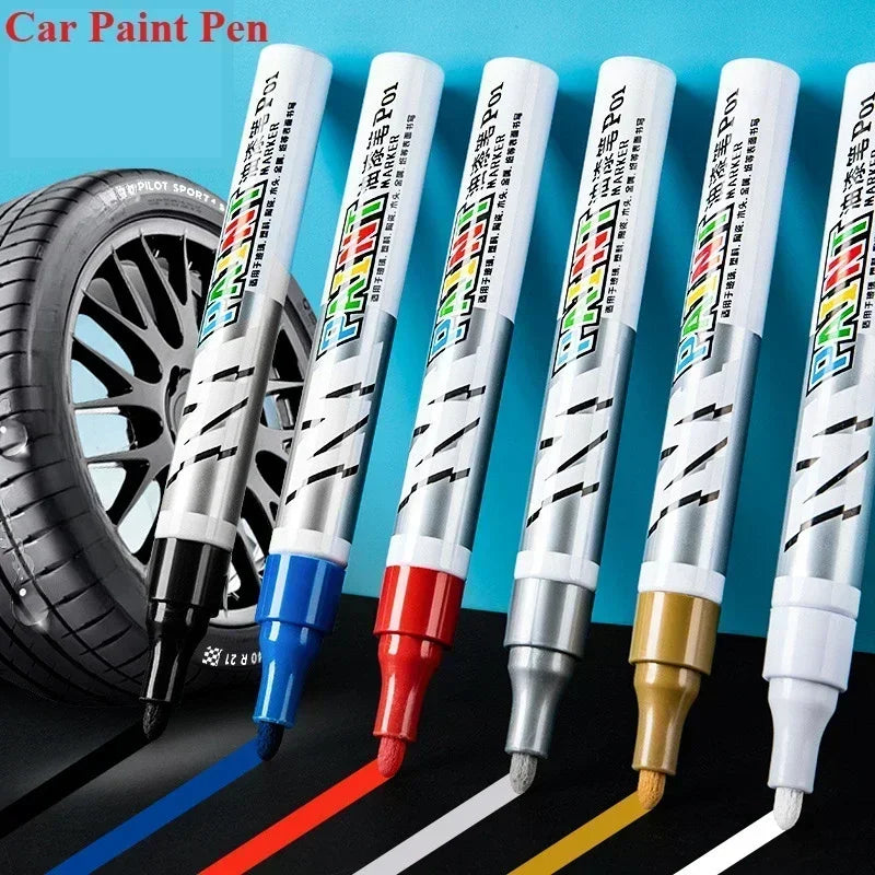 Car paint scratches repair brush pen waterproof water paint marker pen car tire tread care automotive  black white red silver