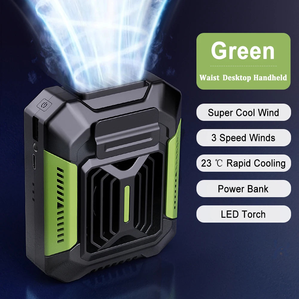 Portable Waist Clip Fan (Mini, USB Rechargeable)