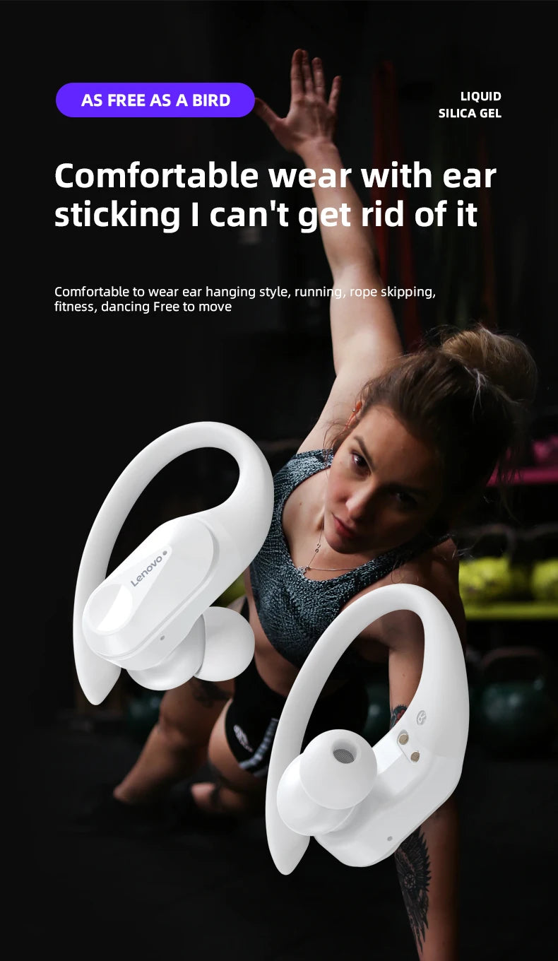 Lenovo LP75 Ture Wireless Headphones TWS Bluetooth 5.3 Noise Reduction Sports Ear Hook HiFi Stereo Waterproof Gaming Earphones