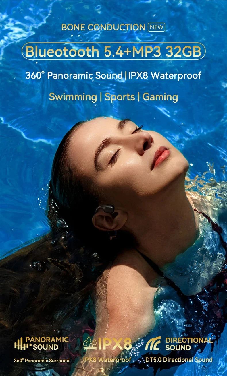 Xiaomi Bone Conduction Earphone Wireless Open Headset Bluetooth 5.3 IPX8 Swimming Bluetooth Headphones 32GB MP3 Sports Earbuds