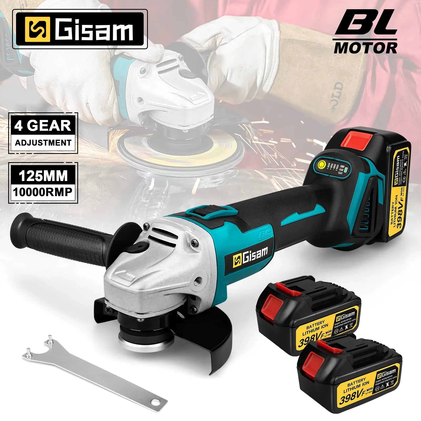 Gisam 125MM Brushless Angle Grinder (M14)