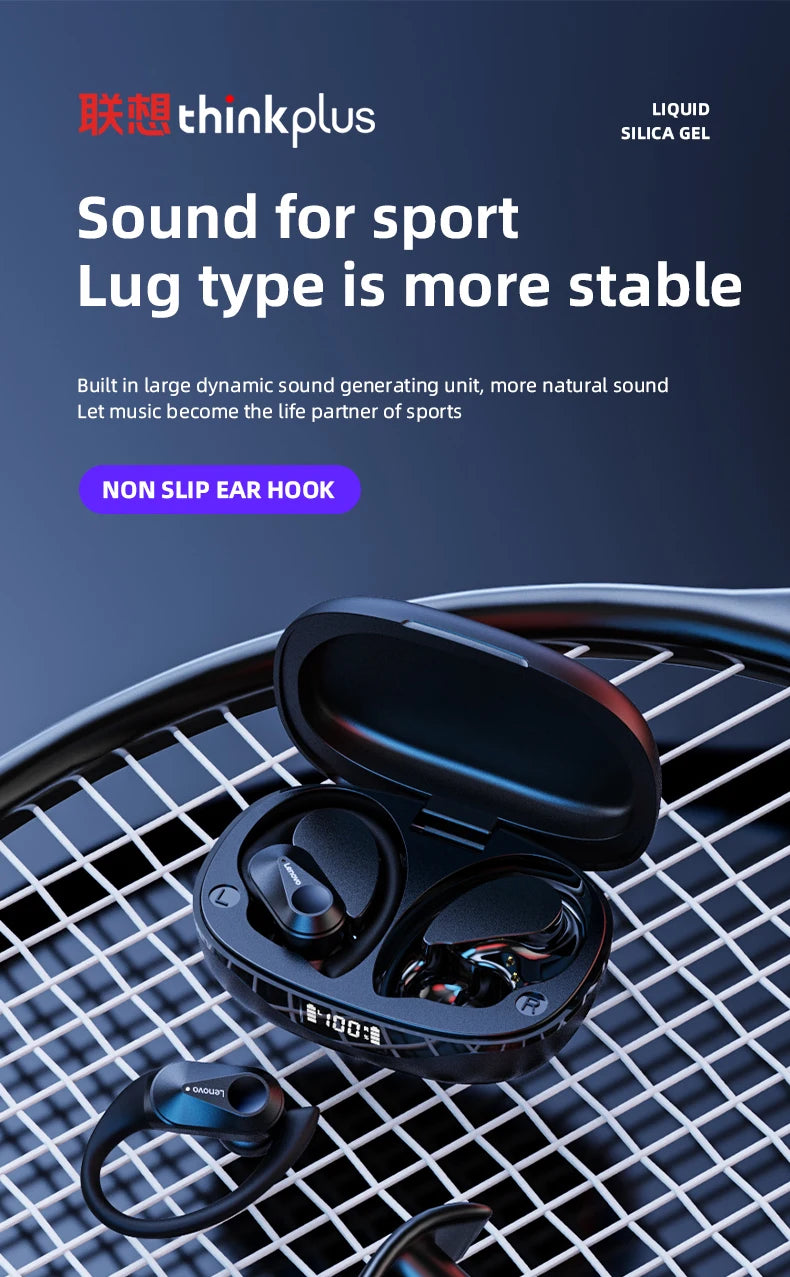 Lenovo LP75 Ture Wireless Headphones TWS Bluetooth 5.3 Noise Reduction Sports Ear Hook HiFi Stereo Waterproof Gaming Earphones
